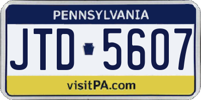 PA license plate JTD5607