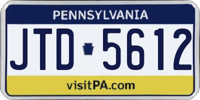 PA license plate JTD5612