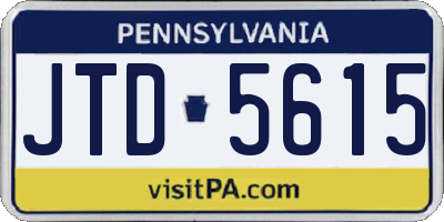 PA license plate JTD5615