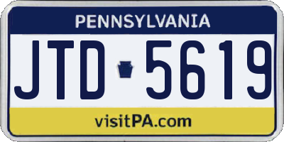 PA license plate JTD5619