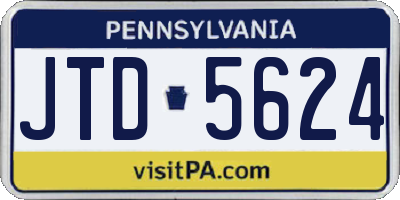 PA license plate JTD5624