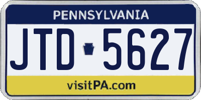 PA license plate JTD5627