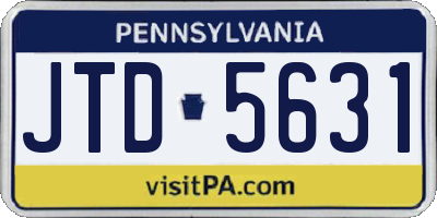 PA license plate JTD5631