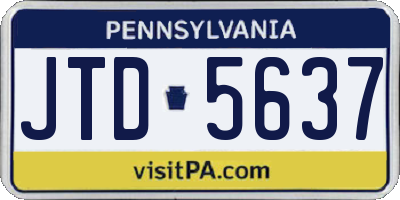 PA license plate JTD5637