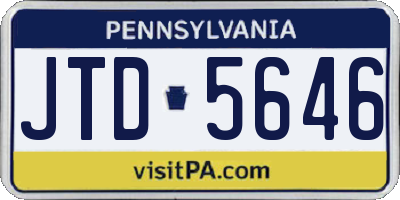 PA license plate JTD5646