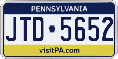 PA license plate JTD5652