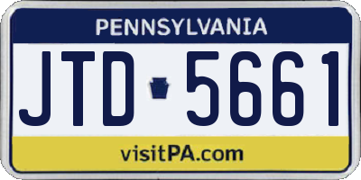 PA license plate JTD5661