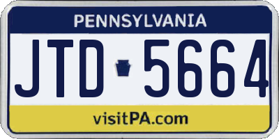 PA license plate JTD5664