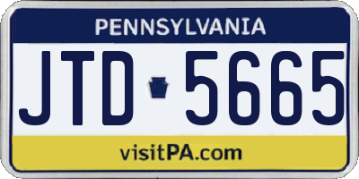 PA license plate JTD5665