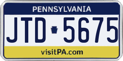 PA license plate JTD5675