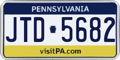 PA license plate JTD5682