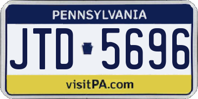PA license plate JTD5696