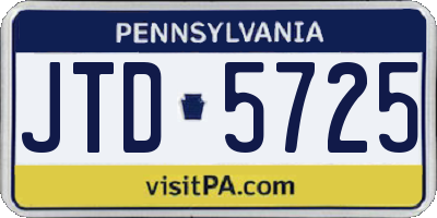 PA license plate JTD5725