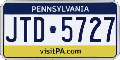 PA license plate JTD5727