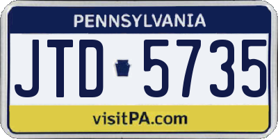 PA license plate JTD5735