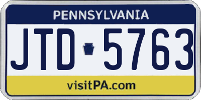 PA license plate JTD5763