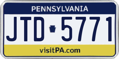 PA license plate JTD5771