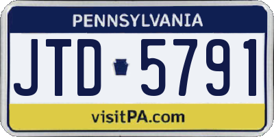 PA license plate JTD5791
