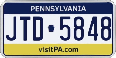 PA license plate JTD5848