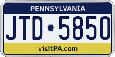 PA license plate JTD5850