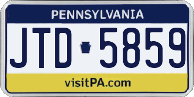 PA license plate JTD5859