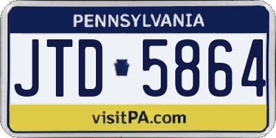 PA license plate JTD5864