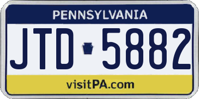PA license plate JTD5882