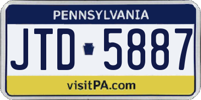 PA license plate JTD5887