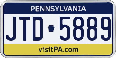 PA license plate JTD5889