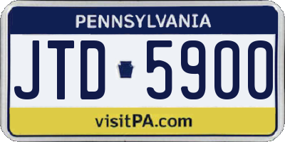 PA license plate JTD5900