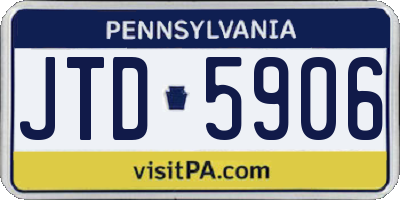 PA license plate JTD5906