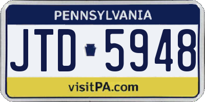 PA license plate JTD5948