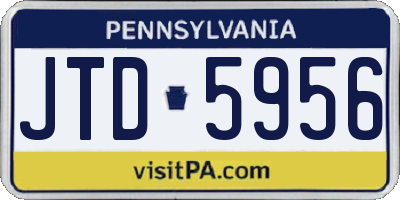 PA license plate JTD5956