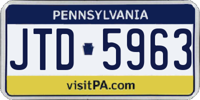 PA license plate JTD5963