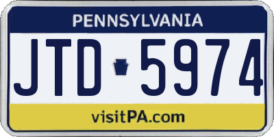 PA license plate JTD5974