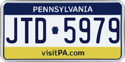 PA license plate JTD5979