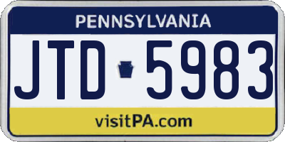 PA license plate JTD5983