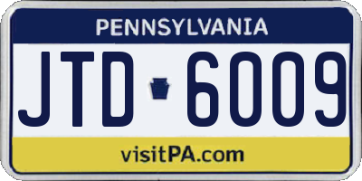PA license plate JTD6009