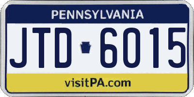 PA license plate JTD6015