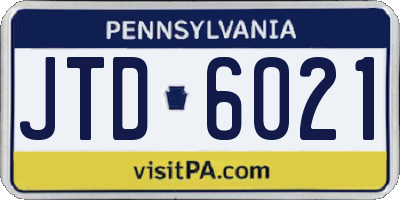 PA license plate JTD6021