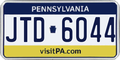 PA license plate JTD6044