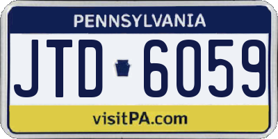 PA license plate JTD6059