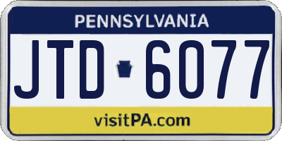 PA license plate JTD6077