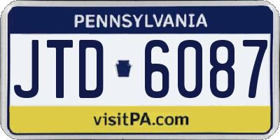 PA license plate JTD6087