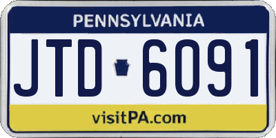 PA license plate JTD6091