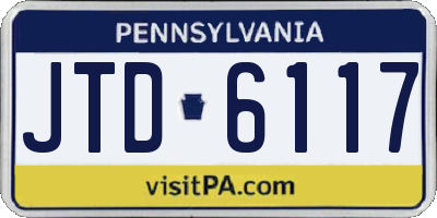 PA license plate JTD6117