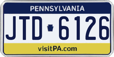 PA license plate JTD6126