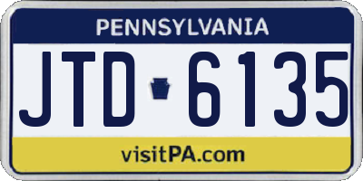 PA license plate JTD6135