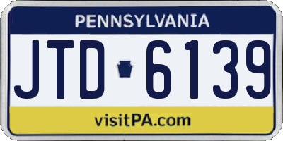 PA license plate JTD6139