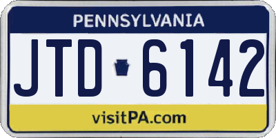 PA license plate JTD6142
